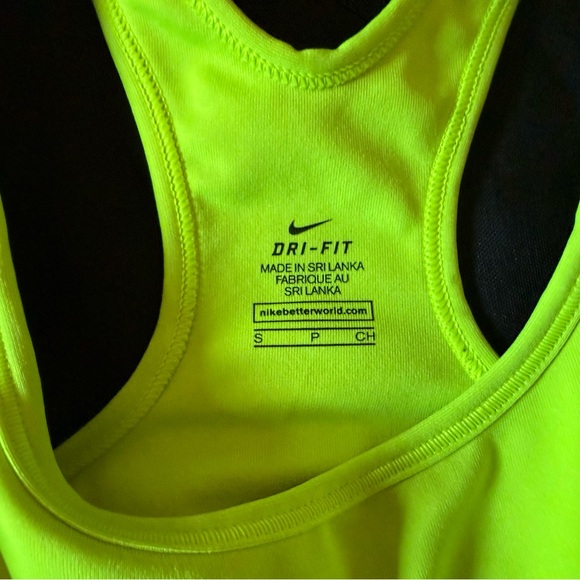 Nike Women's Dri-Fit Neon Yellow Sports Bra - Picture 3 of 3